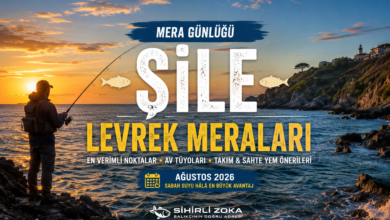 Şile kıyılarında gün doğumunda spin takımıyla levrek avına hazırlanan balıkçı
