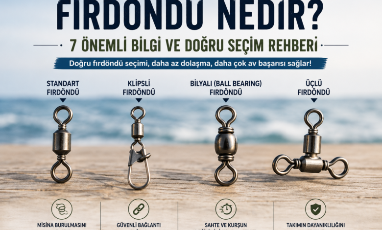 Fırdöndü nedir rehberinde standart, klipsli ve bilyalı balıkçılık fırdöndü çeşitleri